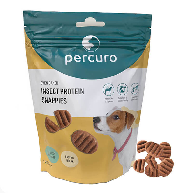 Alimento sin carne para perros - Percuro Insect Protein Snappies al Horno 120g