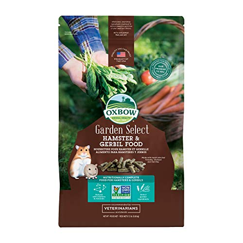 Oxbow Animal Health Garden Select Comida para hámsters y jerbos, Receta inspirada en el jardín para hámsters y jerbos, No OGM, Fabricada en EE.UU., Bolsa de 1,5 libras