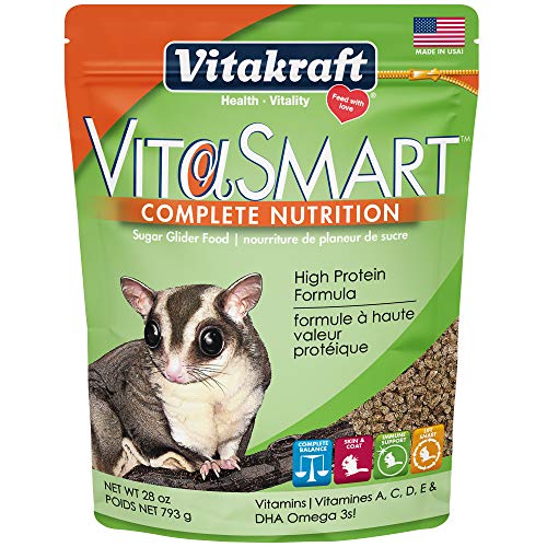 Vitakraft Vita Smart Alimento para planeadores del azúcar - Mezcla rica en proteínas - Enriquecido con vitaminas y minerales esenciales 28 Fl Oz (paquete de 1)